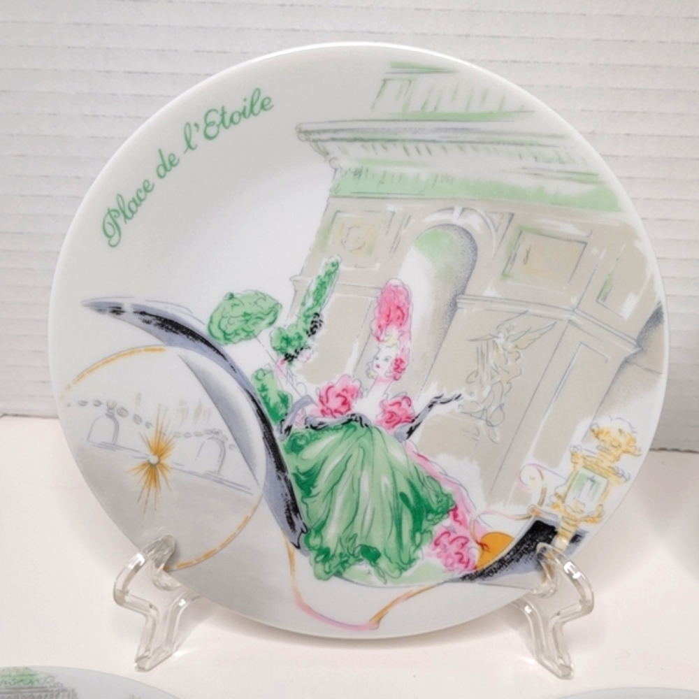 Limoges Les Parisiennes Philippe Deshoulieres Plates Appetizer Dessert Decor - Picture 4 of 10